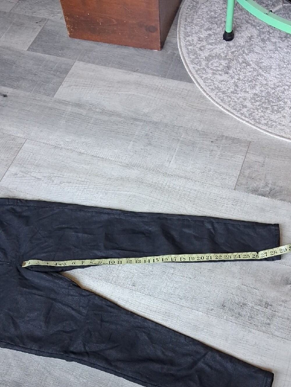 Seven7 Black Coated Skinny Jeans Faux Leather Look Size 10 - Picture 9 of 9